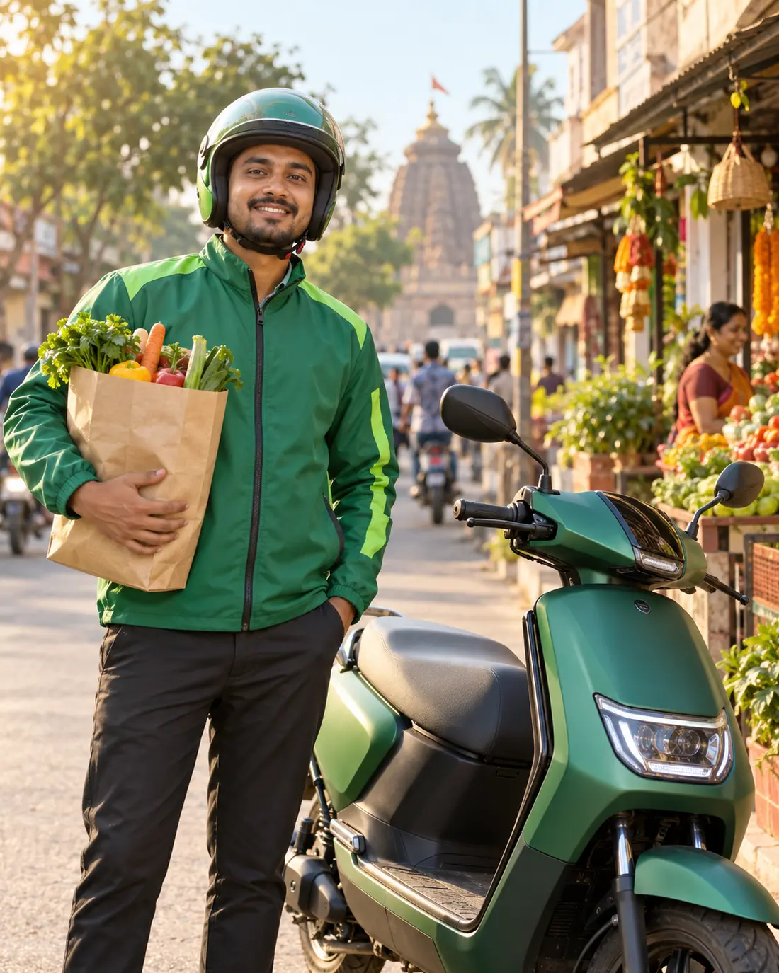 Delivery partner with scooter